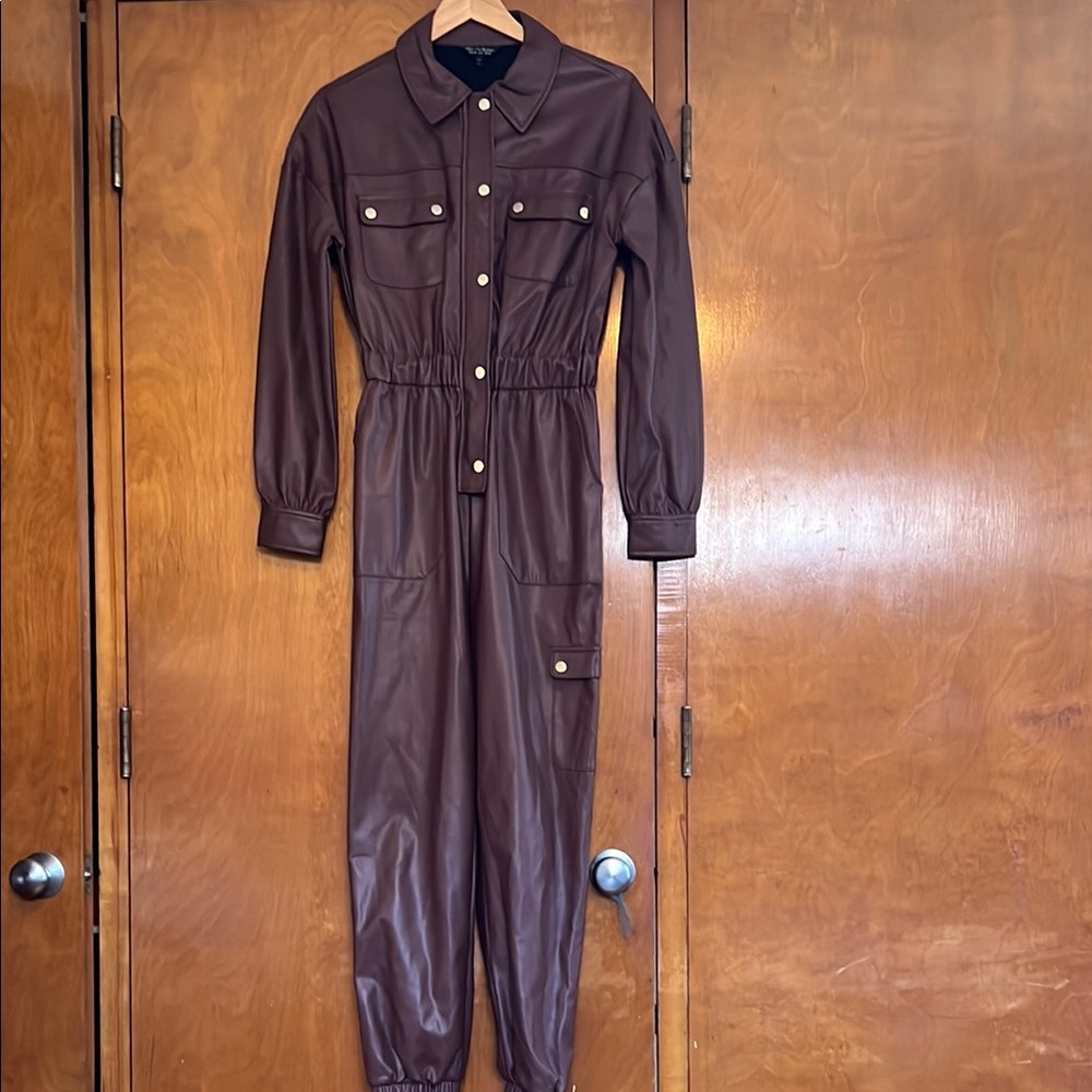 Miss Selfridge Brown Utility Jumpsuit